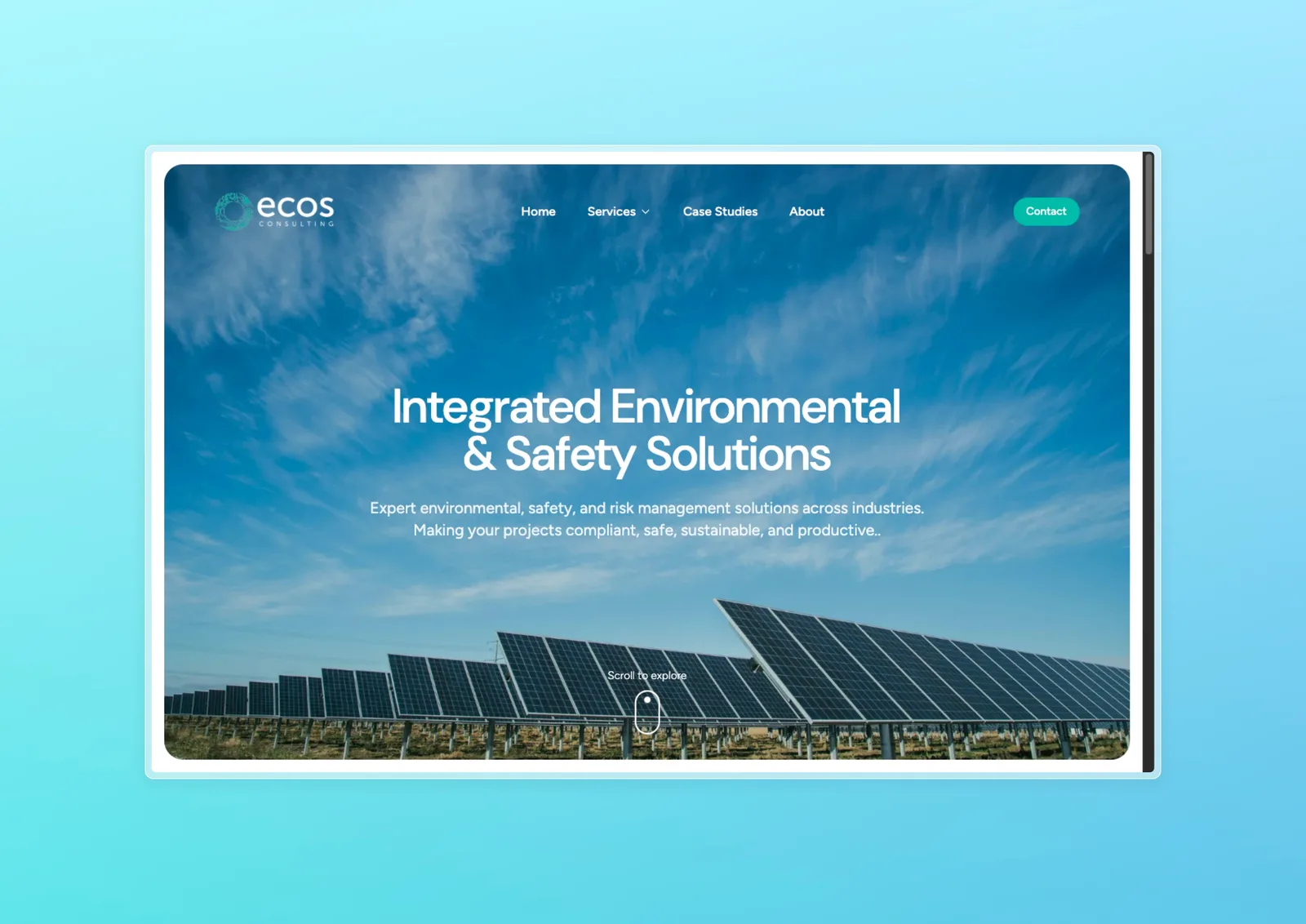 ECOS Consulting — A credible B2B website for a Cape Town safety, health, and environmental consulting firm, built to support trust, search visibility, and client-managed updates.